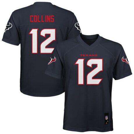 Nico Collins Houston Texans Youth Replica Player Jersey - Navy - Front View