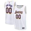 Los Angeles Lakers Fashion7 Youth Fast Break Custom Replica Jersey - White - - Front View