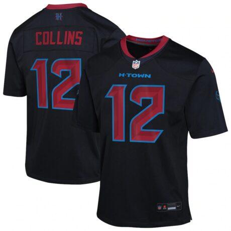 Nico Collins Houston Texans Nike Youth Alternate Game Jersey - Navy - Front View