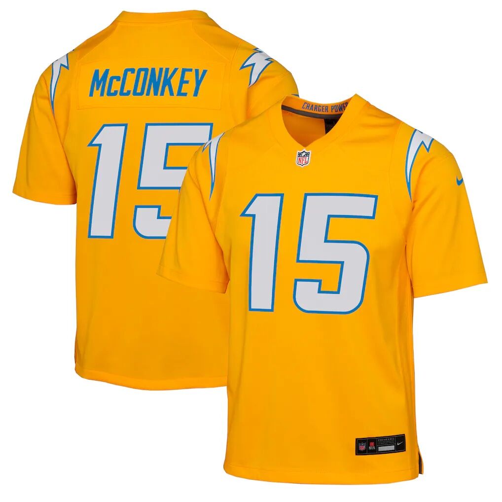 Ladd McConkey Los Angeles Chargers Nike Youth Alternate Charger Power Game Player Jersey