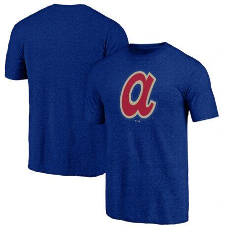 Atlanta Braves Cooperstown Official Logo Tri-Blend T-Shirt - - Front View