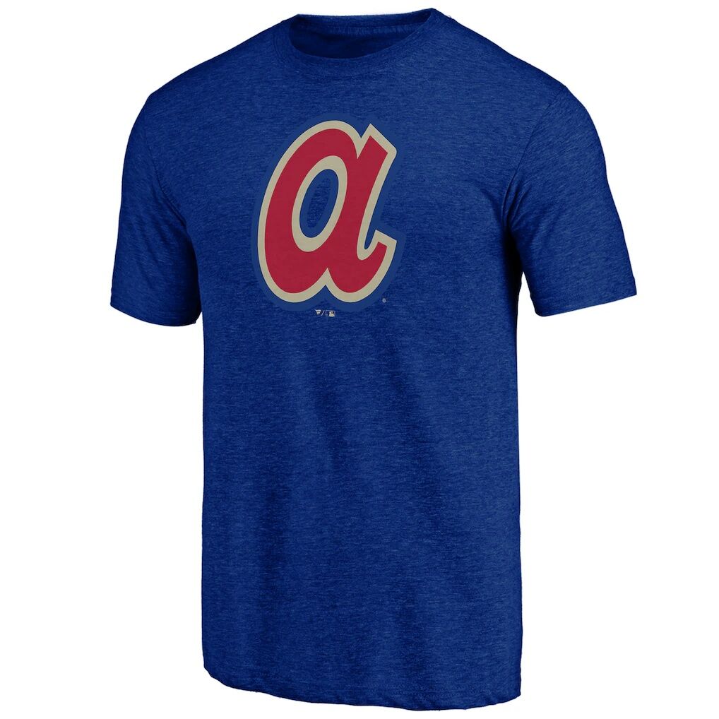 Atlanta Braves Cooperstown Official Logo Tri-Blend T-Shirt – Royal