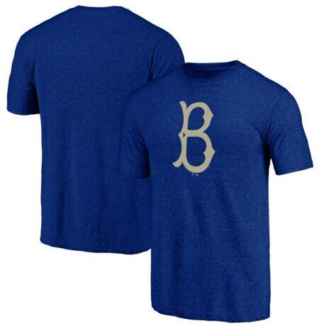 Los Angeles Dodgers Cooperstown Official Logo Tri-Blend T-Shirt - - Front View