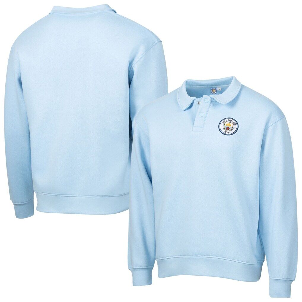 Manchester City Sport Design Sweden Retro Relaxed Fleece Sweatshirt – Light Blue