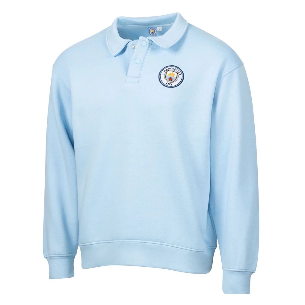 Manchester City Sport Design Sweden Retro Relaxed Fleece Sweatshirt – Light Blue