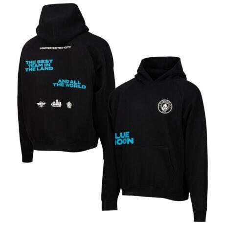Manchester City Sport Design Sweden Overtime Oversized Raglan Hoodie - Black - Front View