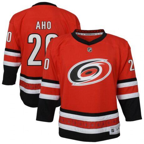Sebastian Aho Carolina Hurricanes Outerstuff Youth Alternate Replica Jersey - Red - Front View