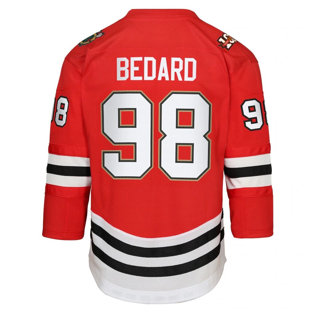 Connor Bedard Chicago Blackhawks Anniversary Centennial Replica Player Jersey Youth  Anniversary Centennial Replica Player Jersey