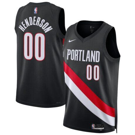 Scoot Henderson Portland Trail Blazers Nike Unisex Swingman Jersey - Black - Front View