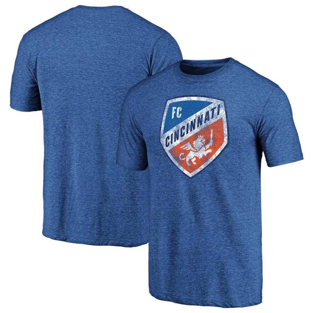 FC Cincinnati Distressed Vintage Primary Tri-Blend T-Shirt