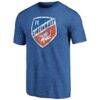 FC Cincinnati Distressed Vintage Primary Tri-Blend T-Shirt - Blue - Side View
