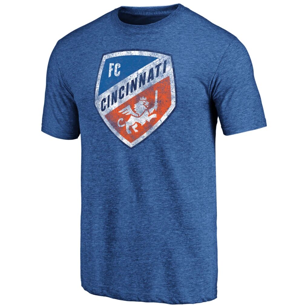 FC Cincinnati Distressed Vintage Primary Tri-Blend T-Shirt