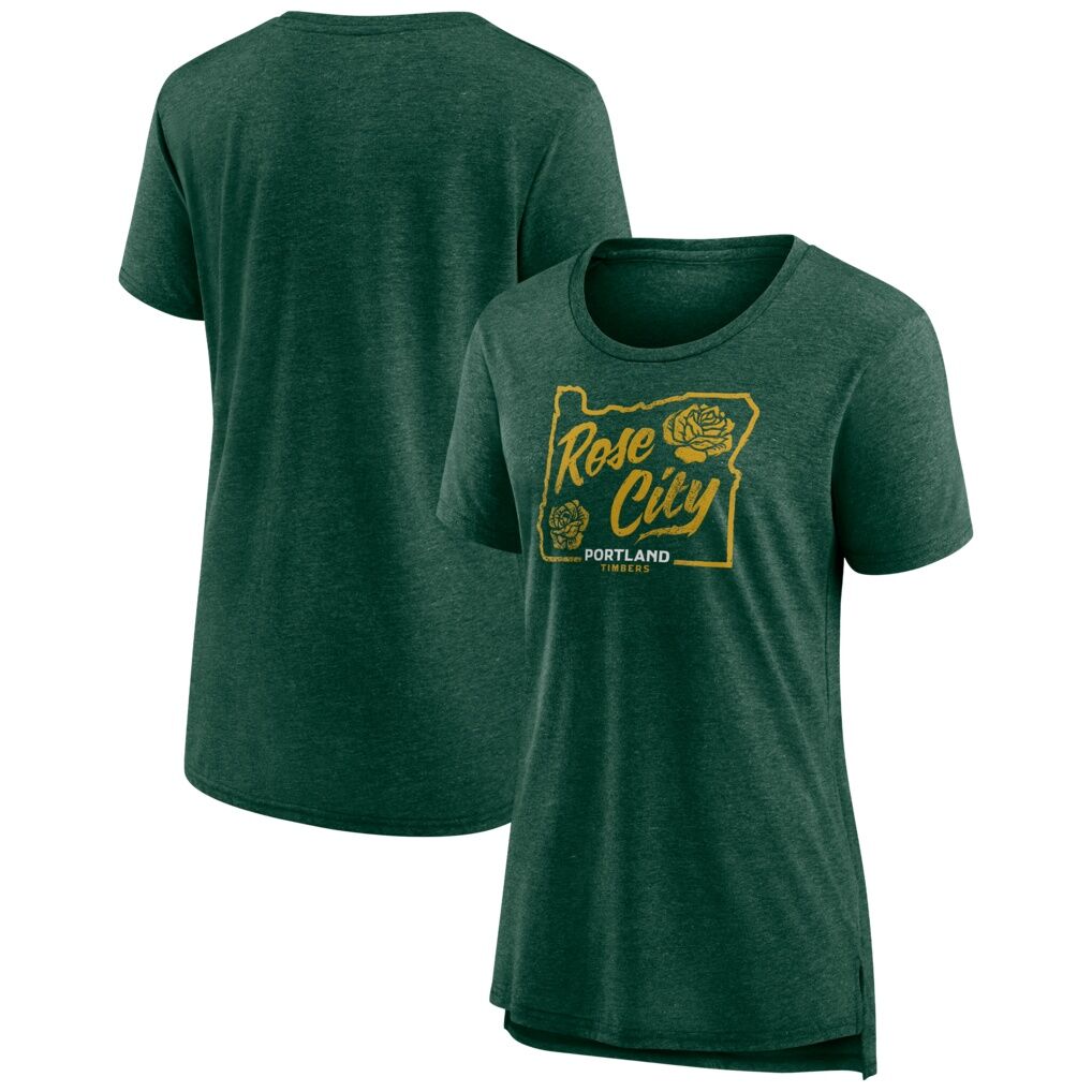 Portland Timbers Fashion7 Women's Iconic Break It Loose Tri-Blend T-Shirt - Heather Green