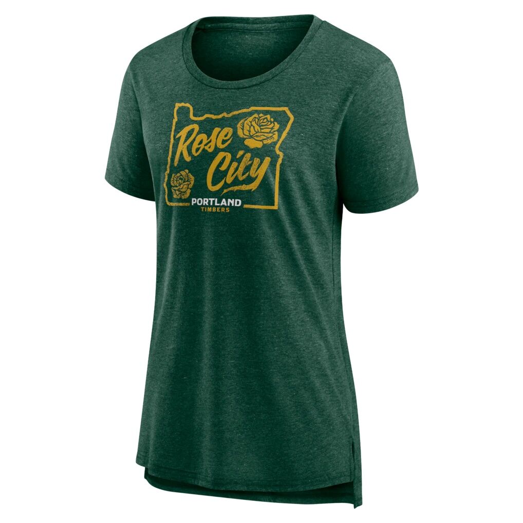 Portland Timbers Fashion7 Women's Iconic Break It Loose Tri-Blend T-Shirt - Heather Green