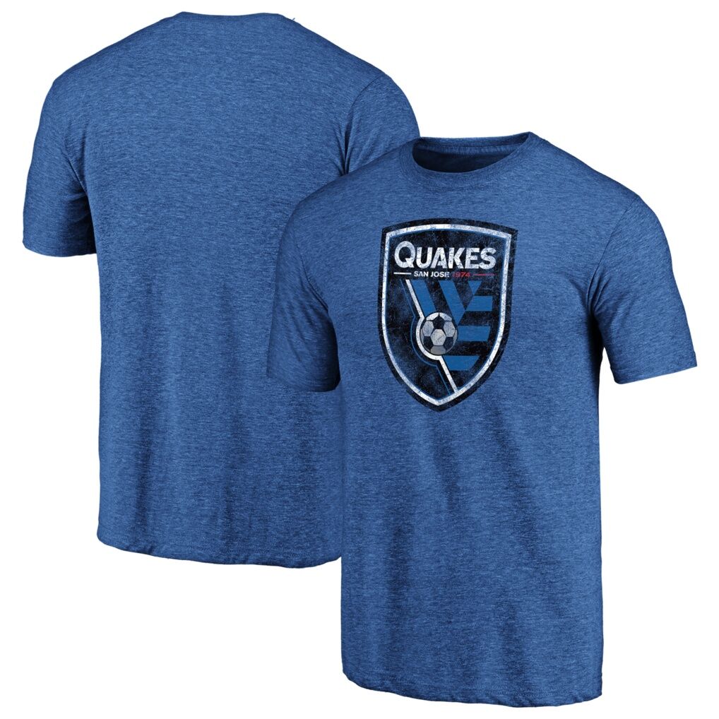 San Jose Earthquakes Distressed Vintage Primary Tri-Blend T-Shirt