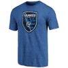 San Jose Earthquakes Distressed Vintage Primary Tri-Blend T-Shirt - Blue - Side View