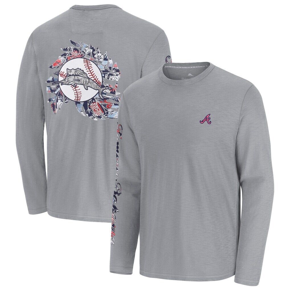 Atlanta Braves Tommy Bahama Tropic Curveball Lux Long Sleeve T-Shirt
