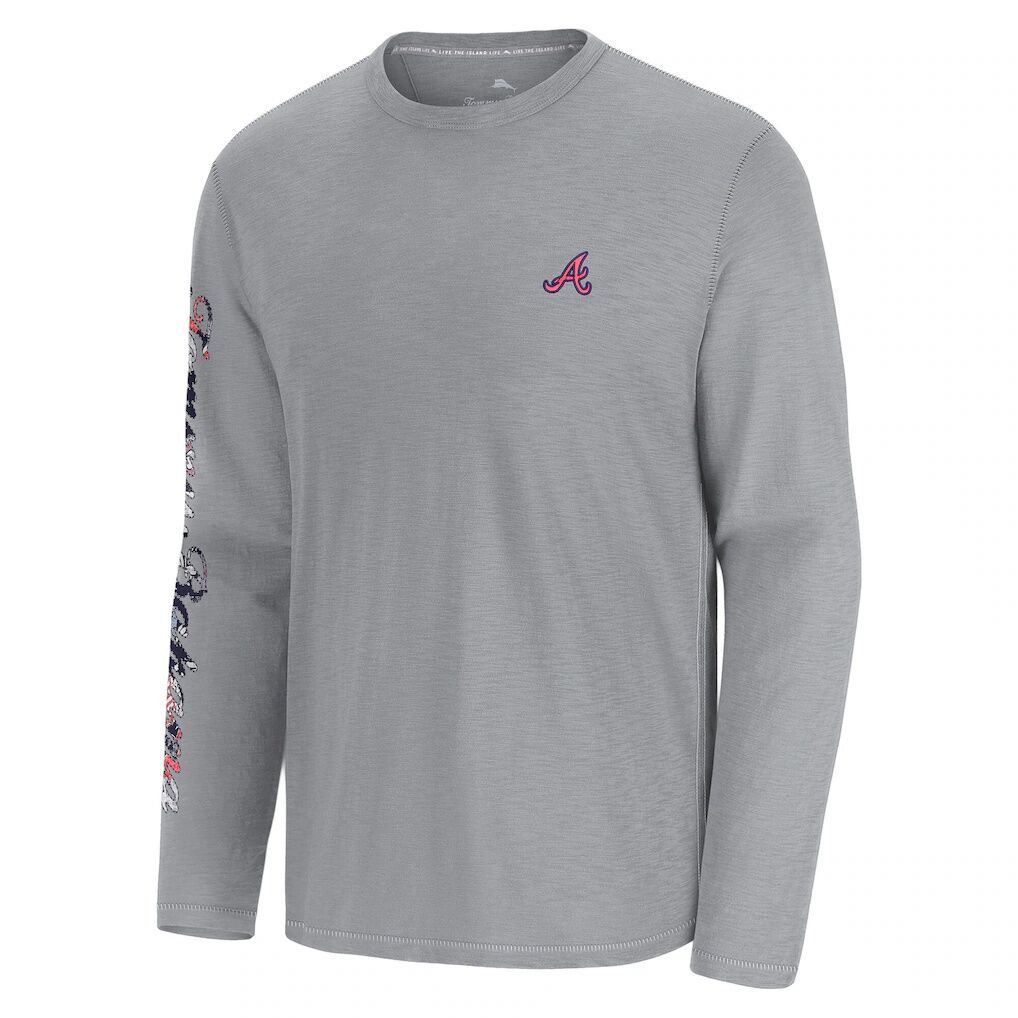 Atlanta Braves Tommy Bahama Tropic Curveball Lux Long Sleeve T-Shirt