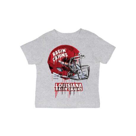Louisiana Ragin' Cajuns Vive La Fete Infant Dripping Football Helmet T-Shirt - Gray - Front View