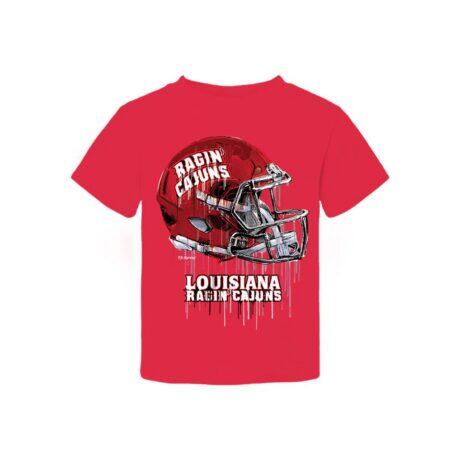 Louisiana Ragin' Cajuns Vive La Fete Toddler Dripping Football Helmet T-Shirt - - Front View