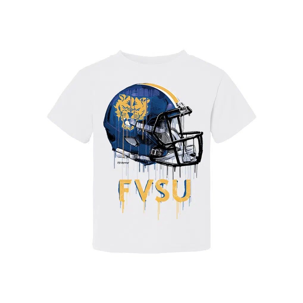 Fort Valley State Wildcats Vive La Fete Toddler Dripping Football Helmet T-Shirt