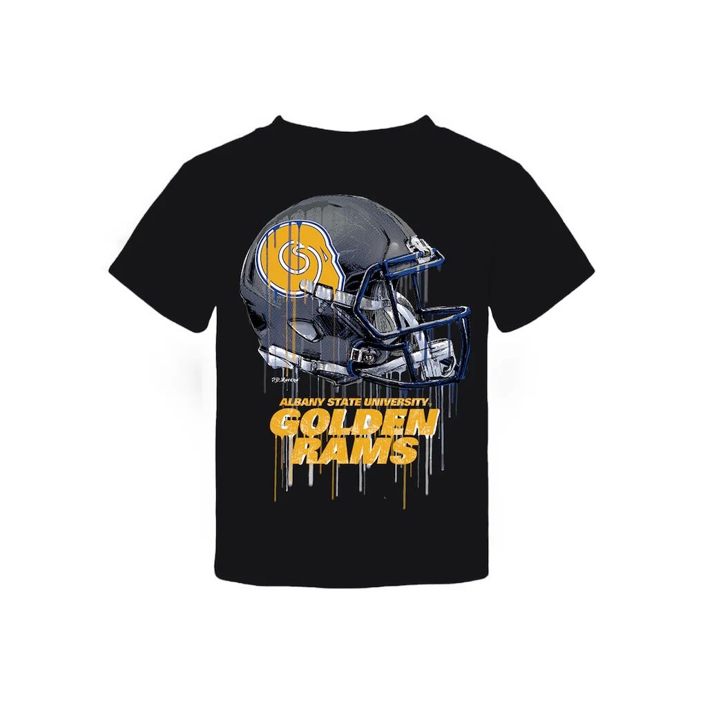 Albany State Golden Rams Vive La Fete Toddler Dripping Football Helmet T-Shirt