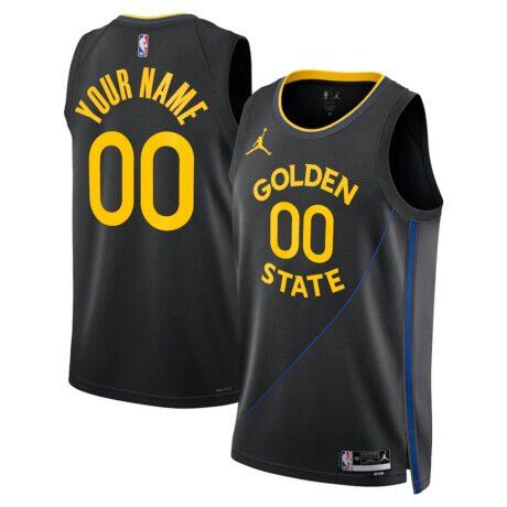 Golden State Warriors Jordan Brand Unisex 2024/25 Custom Swingman Jersey - Black - Front View
