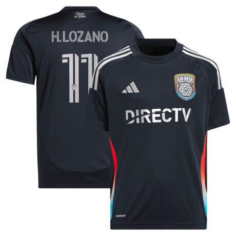 Hirving Lozano San Diego FC adidas Youth 2025 State of Flow Replica Player Jersey - Navy - Front View