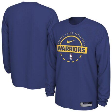 Golden State Warriors Nike 2025/26 On-Court Flare Dri-FIT Practice Long Sleeve Tri-Blend T-Shirt - - Front View