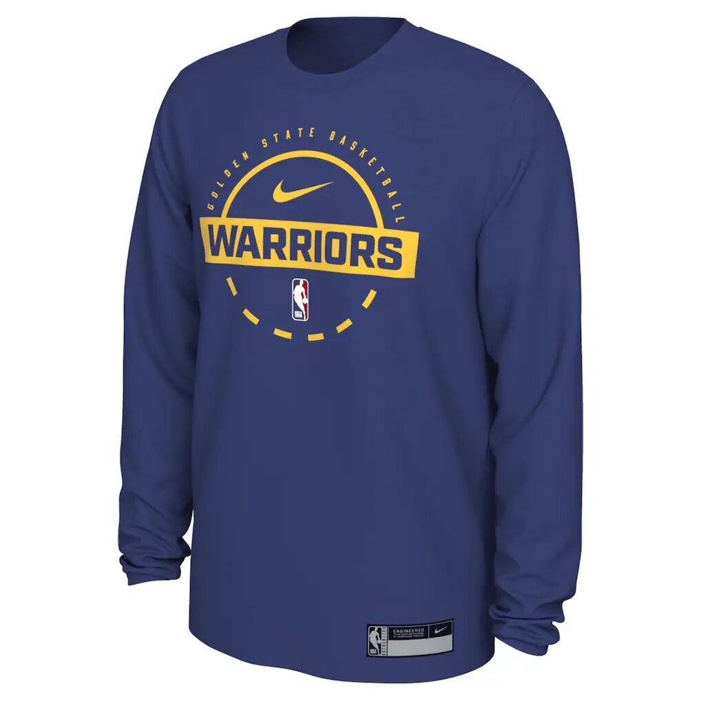 Golden State Warriors Nike 2025/26 On-Court Flare Dri-FIT Practice Long Sleeve Tri-Blend T-Shirt – Royal