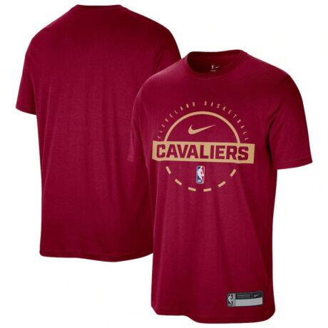 Cleveland Cavaliers Nike 2025/26 On-Court Flare Dri-FIT Tri-Blend Practice T-Shirt - - Front View