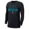 Charlotte Hornets Jordan Brand Authentic Long Sleeve Practice T-Shirt - Black - Side View