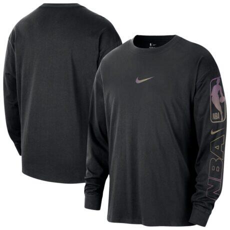 NBA Nike Team 31 Max90 Long Sleeve T-Shirt - Black - Front View