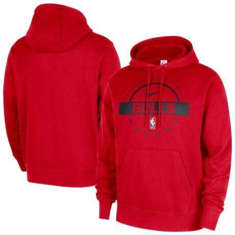 Chicago Bulls Nike 2025/26 Authentic Practice Club Pullover Hoodie - Red - Front View