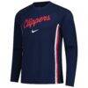 LA Clippers Nike 2025/26 Authentic Pre-Game Legend Dri-FIT Long Sleeve Shooting Shirt - Navy - Side View