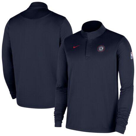 LA Clippers Nike 2025/26 Authentic Coaches Quarter-Zip Dri-Fit Top - Navy - Front View