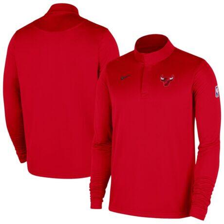 Chicago Bulls Nike 2025/26 Authentic Coaches Quarter-Zip Dri-Fit Top - Red - Front View