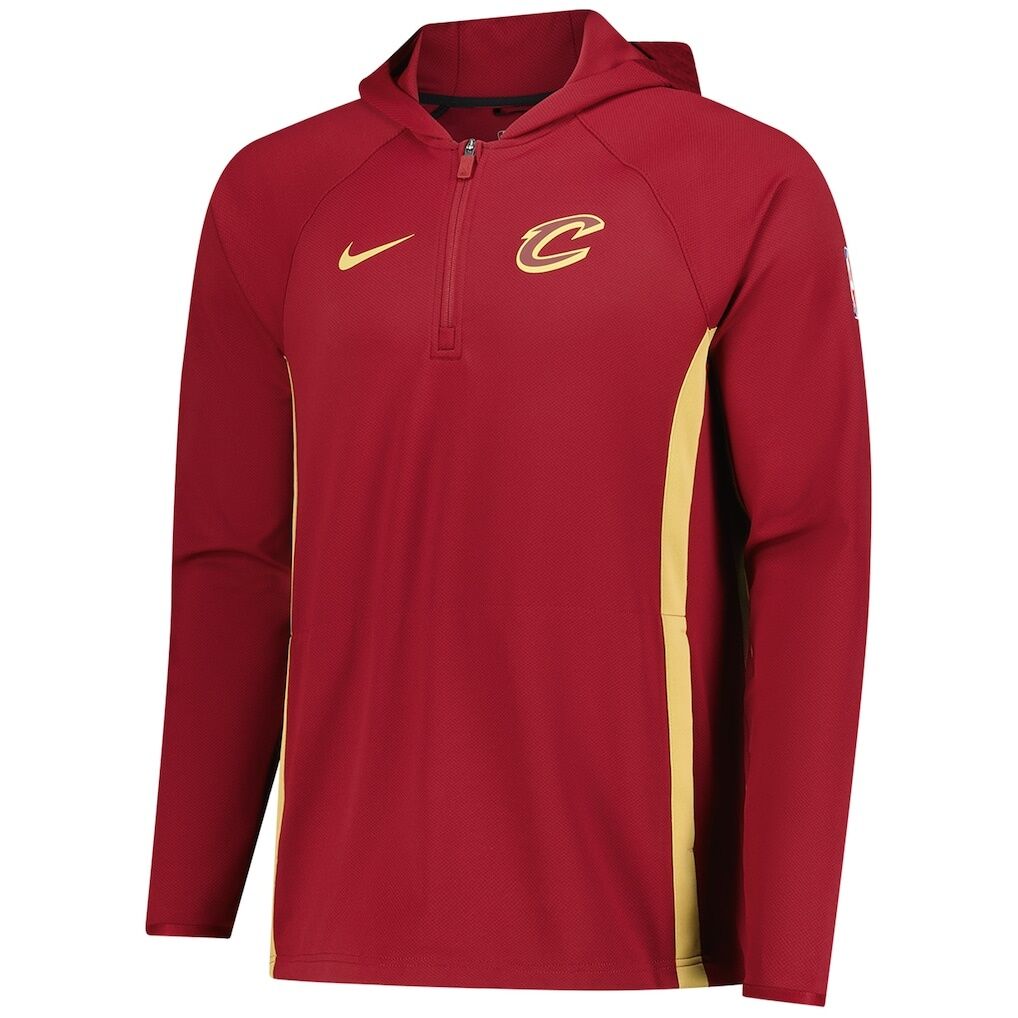 Cleveland Cavaliers Nike Authentic On Court Zone Quarter-Zip Dri-FIT Hoodie Jacket – Wine