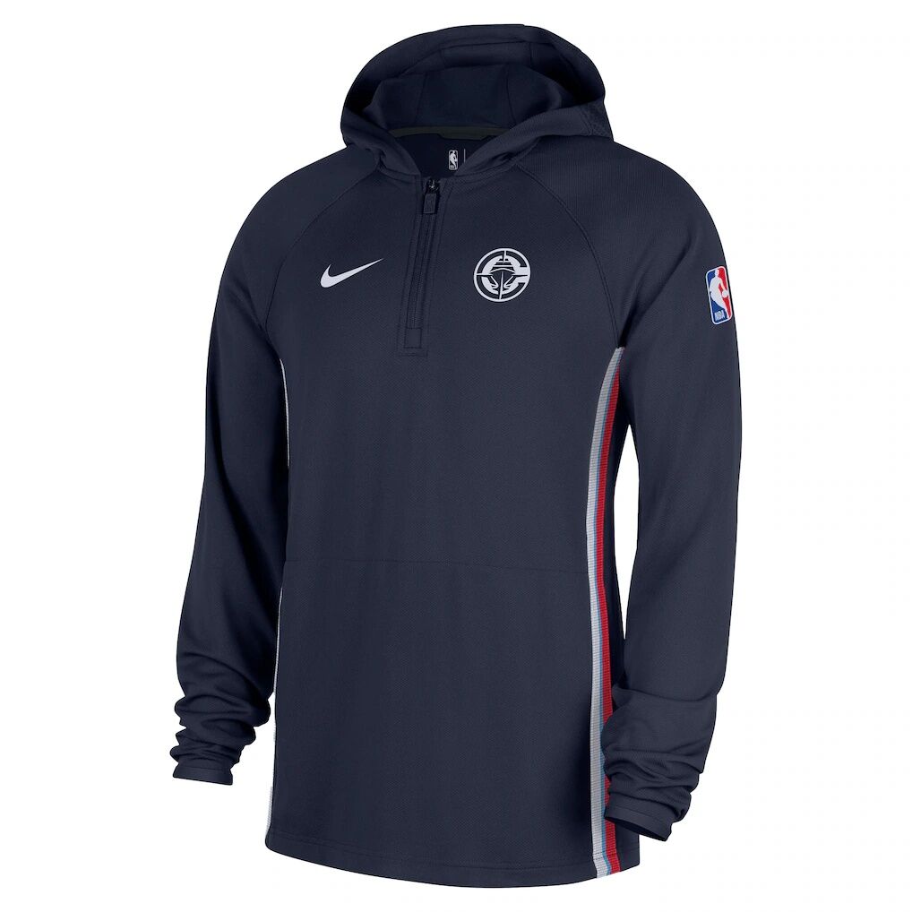 LA Clippers Nike Authentic On Court Zone Quarter-Zip Dri-FIT Hoodie Jacket