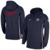 LA Clippers Nike Authentic On Court Zone Quarter-Zip Dri-FIT Hoodie Jacket - Navy - Front View