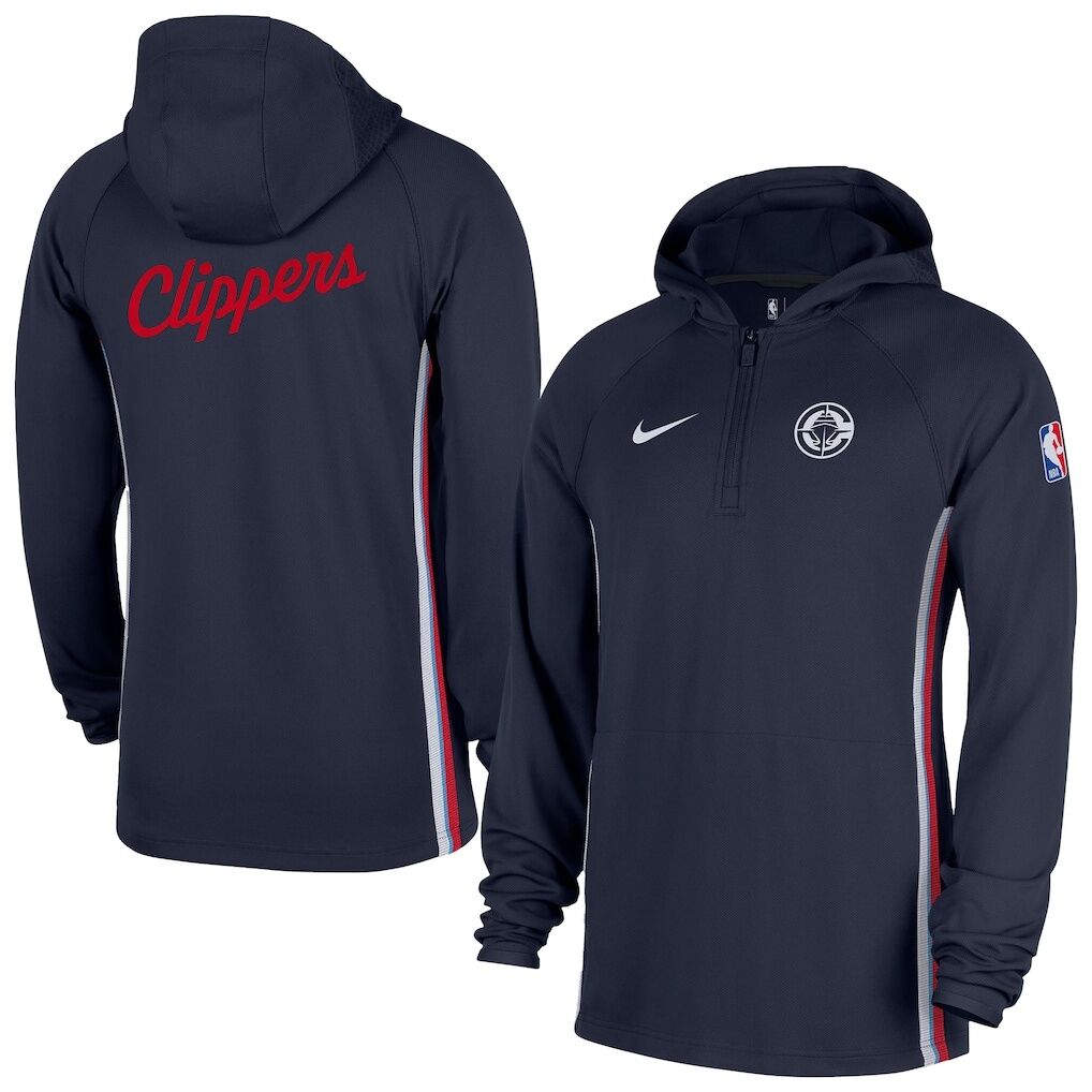 LA Clippers Nike Authentic On Court Zone Quarter-Zip Dri-FIT Hoodie Jacket