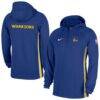 Golden State Warriors Nike Authentic On Court Zone Quarter-Zip Dri-FIT Hoodie Jacket - Blue - Front View