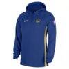 Golden State Warriors Nike Authentic On Court Zone Quarter-Zip Dri-FIT Hoodie Jacket - Blue - Side View