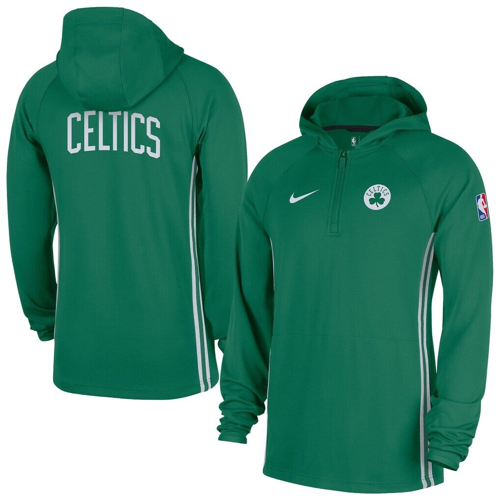Boston Celtics Nike Authentic On Court Zone Quarter-Zip Dri-FIT Hoodie Jacket – Kelly Green