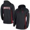 Houston Rockets Nike Authentic On Court Zone Quarter-Zip Dri-FIT Hoodie Jacket - Black - Front View