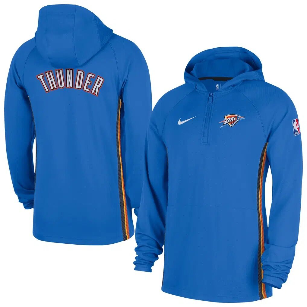 Oklahoma City Thunder Nike Authentic On Court Zone Quarter-Zip Dri-FIT Hoodie Jacket