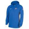 Oklahoma City Thunder Nike Authentic On Court Zone Quarter-Zip Dri-FIT Hoodie Jacket - Blue - Side View