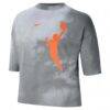 WNBA Nike Women's Team 13 Shadow-Dye Boxy Cropped T-Shirt - Gray - Side View