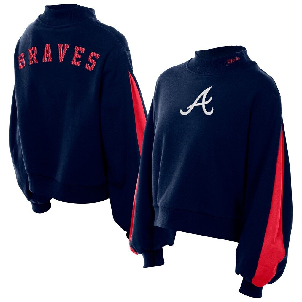 Atlanta Braves New Era Women’s Mock Neck Balloon Sleeve Sweatshirt