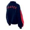 Atlanta Braves New Era Women's Mock Neck Balloon Sleeve Sweatshirt - Navy - Side View